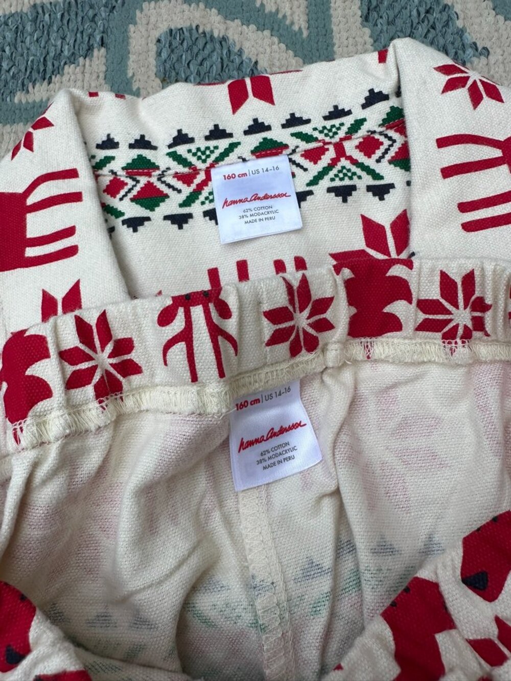 Hanna Andersson Kids Christmas Pajama Set - Size 160 / 14-16 years old
